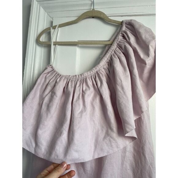 Mara Hoffman One Shoulder Midi Linen Dress in Lavender - Picture 7 of 11